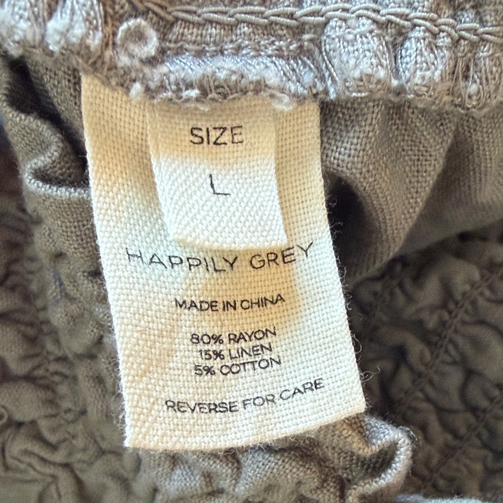 Tan Wide-Leg Cargo Pants Cotton Linen Size Large Wicked Nice - Picture 12 of 12